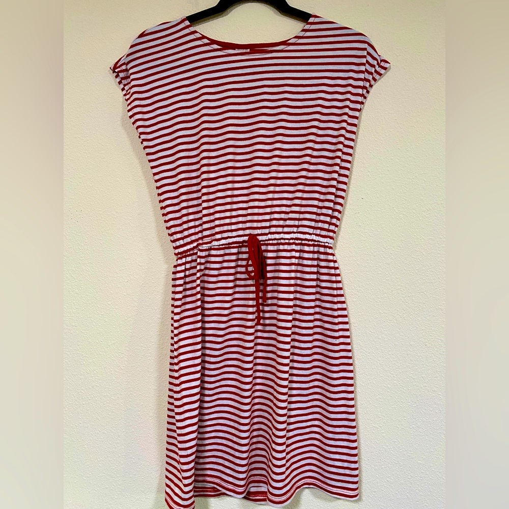 Striped drawstring dress
